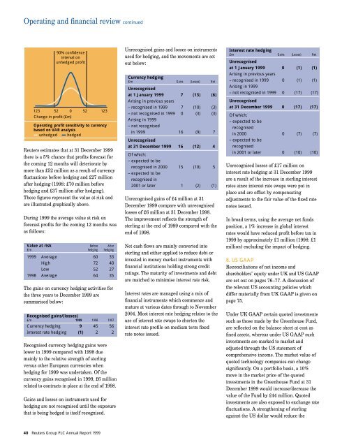 REUTERS GROUP PLC ANNUAL REPORT AND ACCOUNTS 1999