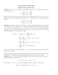 STOCHASTIC PROCESSES Math36: Solution Sheet Four Problem ...