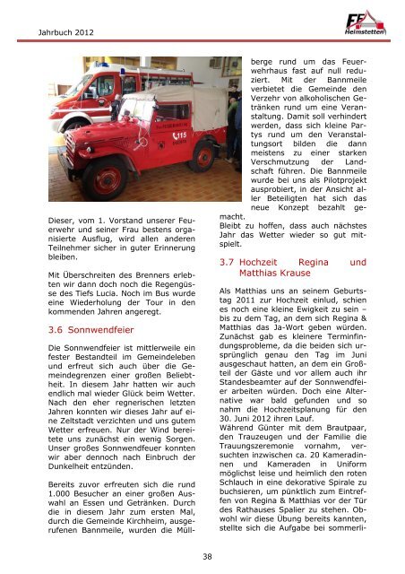 Jahrbuch 2012 - Freiwillige Feuerwehr Heimstetten