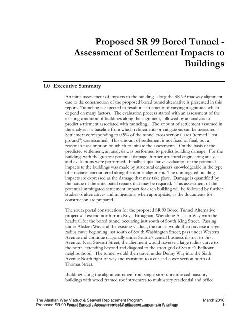 SR99 Bored Tunnel-Assessment of Settlement Impacts ... - SCATnow