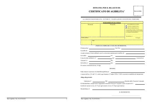 Stampato richiesta agibilitÃ  A3.pdf - Comune di Montebelluna