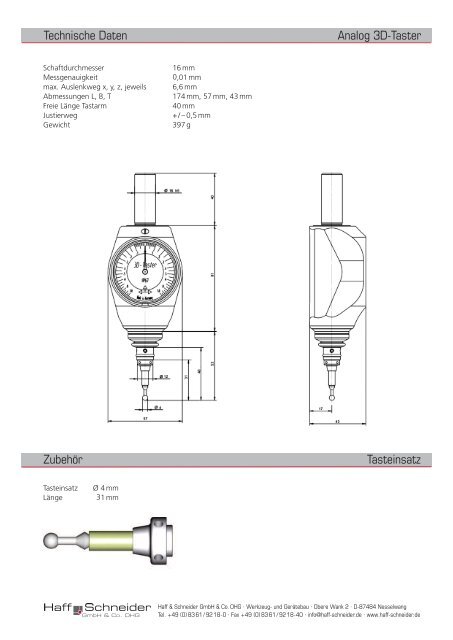 Analog-3D-Taster - Haff & Schneider GmbH & Co. OHG, Nesselwang