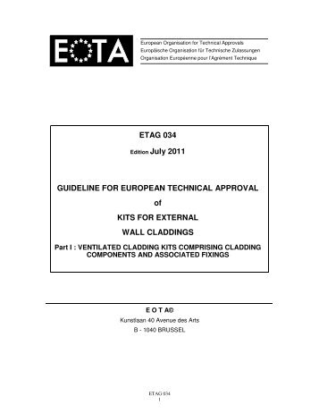 ETAG 034 Edition July 2011 GUIDELINE FOR EUROPEAN ...