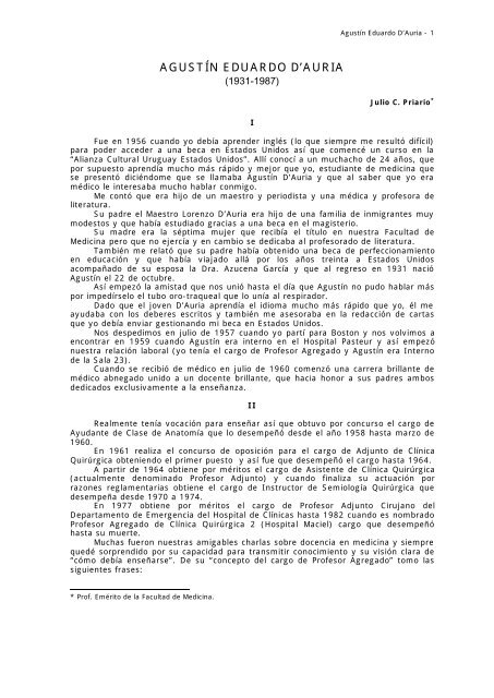 AGUSTÍN EDUARDO D'AURIA - Sindicato Médico del Uruguay