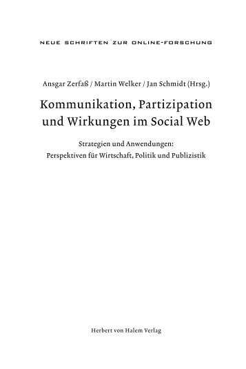 Kommunikation, Partizipation und Wirkungen im Social Web