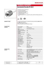 Hengstler RI 30 Incremental Encoder Data Sheet - Automated Control