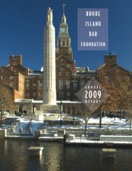 2009 Foundation Annual Report - Rhode Island Bar Association