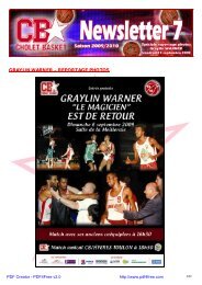 saison 2009-2010 - SpÃ©ciale reportage photos ... - Cholet Basket