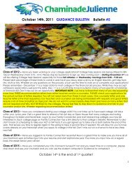 October 14th, 2011 GUIDANCE BULLETIN Bulletin #5 - Chaminade ...