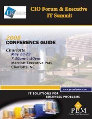 CONFERENCE GUIDE - The Premier CIO Forum by PEM Conferences