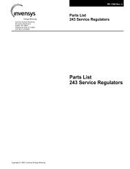 Parts List 243 Service Regulators - The Meter and Valve Company
