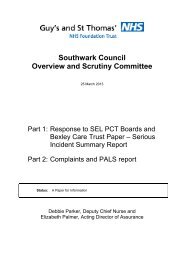 Guys and St Thomas - Serious Incidents and Complaints PDF 188 KB