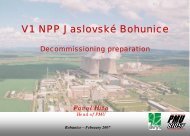 Conceptual plan of NPP V1 JaslovskÃ© Bohunice decommssioning