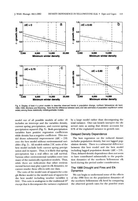 The Northern Yellowstone Elk: Density Dependence and Climatic ...