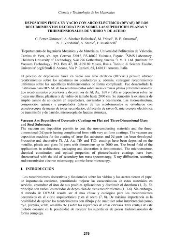 deposicion fisica en vacio con arco electrico de los recubrimientos ...