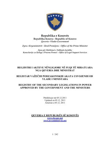 Republika e KosovÃ«s - Zyra e Kryeministrit