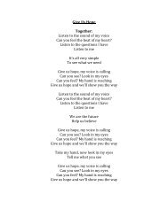 Give Us Hope LYRIC SHEET