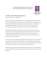 History of the Michigan Wine Institute - Michigan Wines
