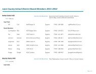Lane County School District Board Members 2011-2012