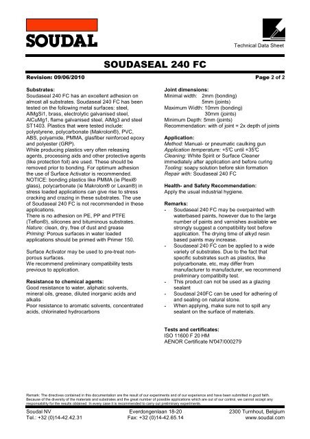 Technical Data sheet - Soudal