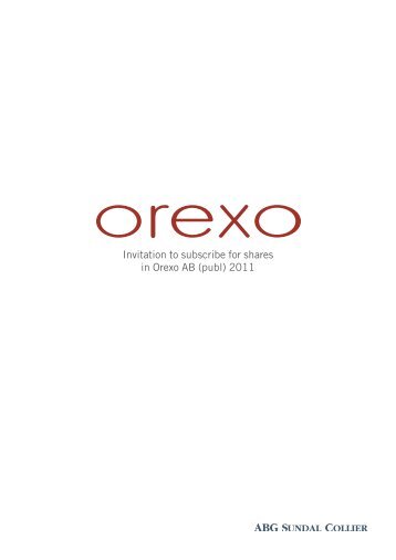 Invitation to subscribe for shares in Orexo AB (publ) 2011