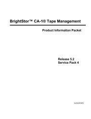 BrightStor CA-1 Tape Management - SupportConnect