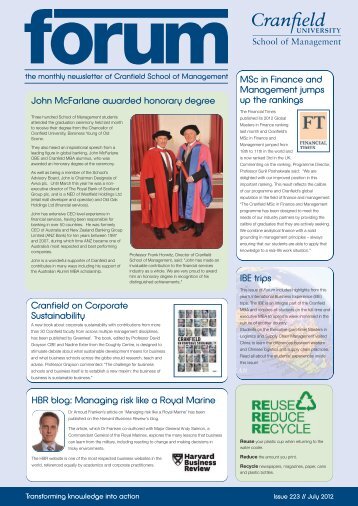 Issue 223 - July 2012 - Cranfield School of Management - Cranfield ...