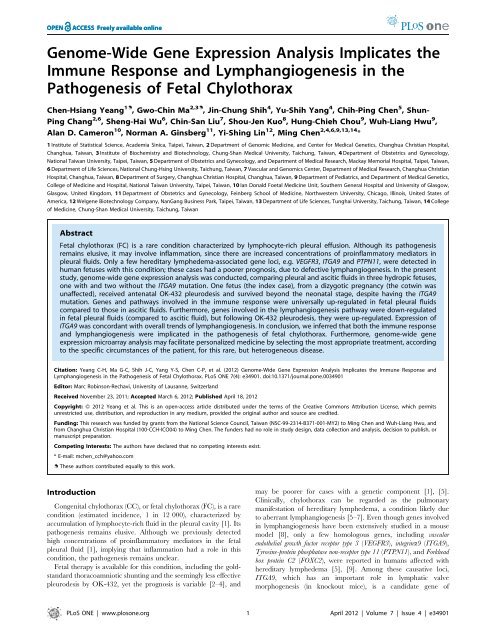 Genome-Wide Gene Expression Analysis ... - Academia Sinica