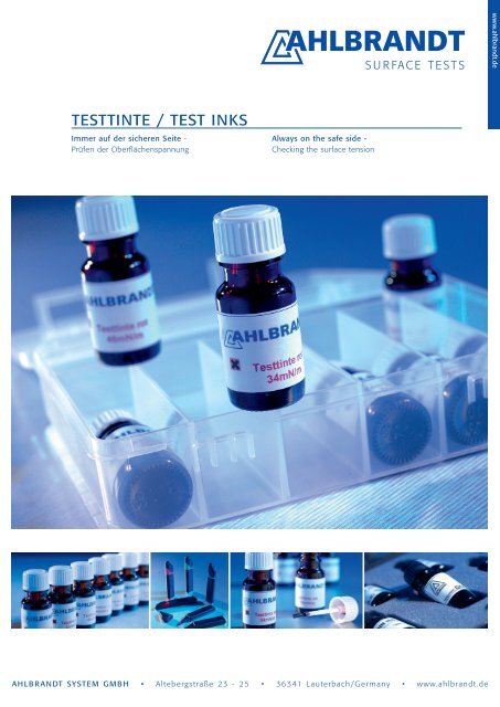TesTTinTe / TesT inks - Ahlbrandt System GmbH
