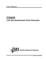 Synthesized Clock Generator - Stanford Research Systems