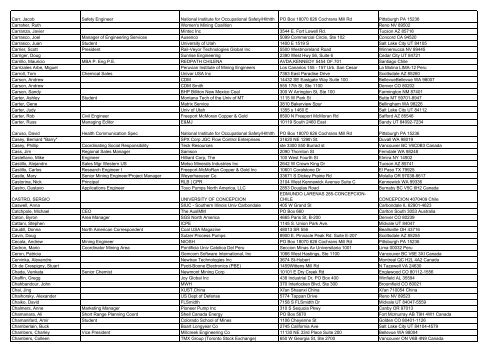 2012 SME Annual Meeting Final Attendee List