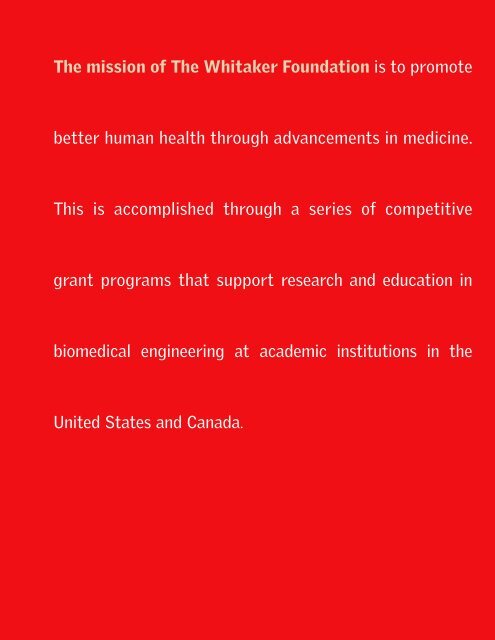 Whitaker Foundation 2003 Annual Report - Advanced Materials ...