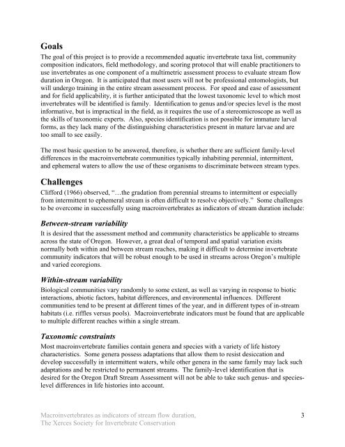 Using Aquatic Macroinvertebrates as Indicators of Stream Flow ...