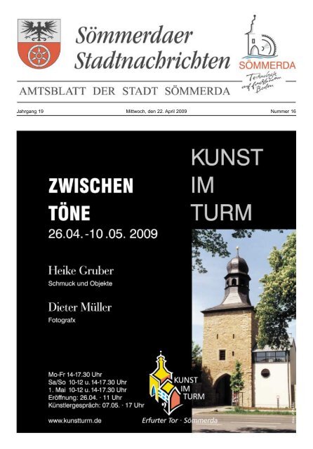 Amtsblatt Nr. 16 vom 22.04.2009 - Sömmerda