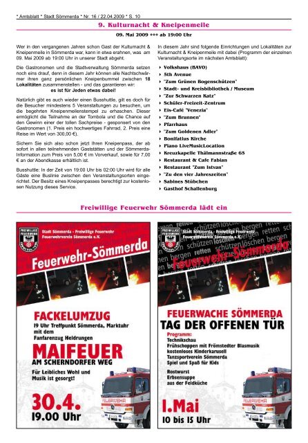 Amtsblatt Nr. 16 vom 22.04.2009 - Sömmerda