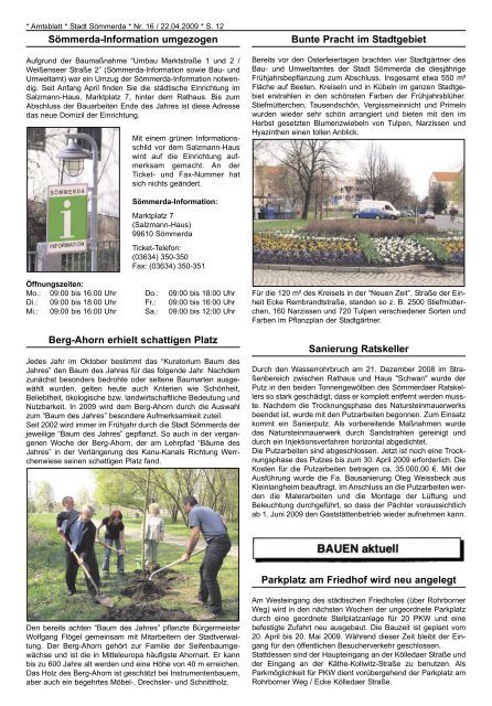 Amtsblatt Nr. 16 vom 22.04.2009 - Sömmerda