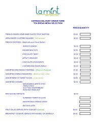 EXPRESS DELIVERY ORDER FORM TEA BREAK MENU ...