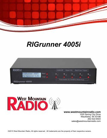 RIGrunner 4005i Owner's Manual (PDF) - West Mountain Radio