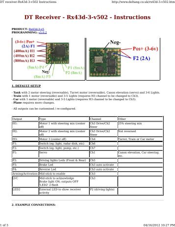 DT Receiver - Rx43d-3-v502 - Instructions - Micron Radio Control