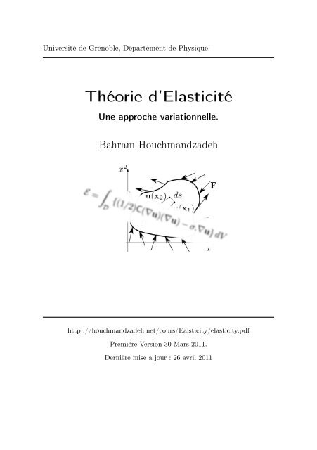 Théorie d'Elasticité - Bahram HOUCHMANDZADEH