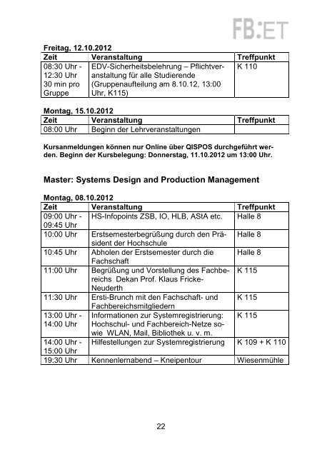 Erstsemester-Info 2012/13 - Hochschule Fulda