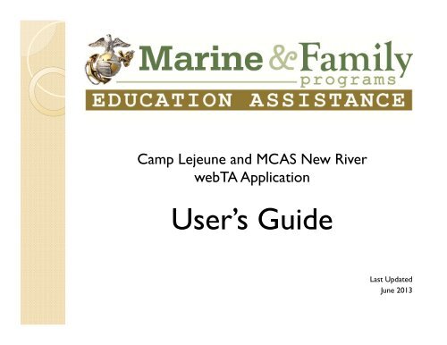 WebTA User's Guide - MCCS New River