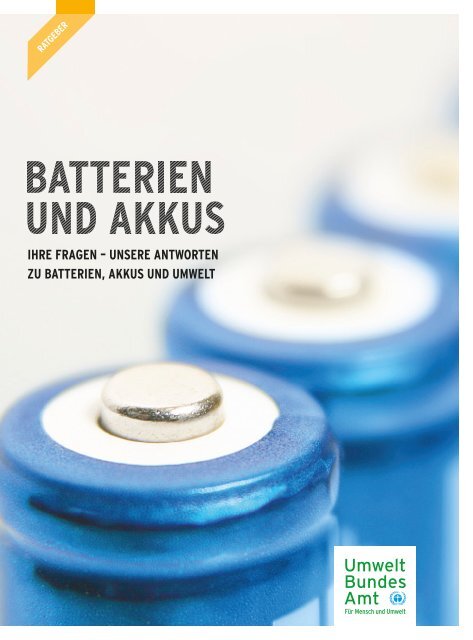 Ratgeber Batterien und Akkus - Umweltbundesamt