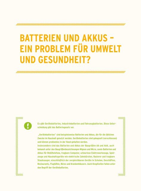 Ratgeber Batterien und Akkus - Umweltbundesamt