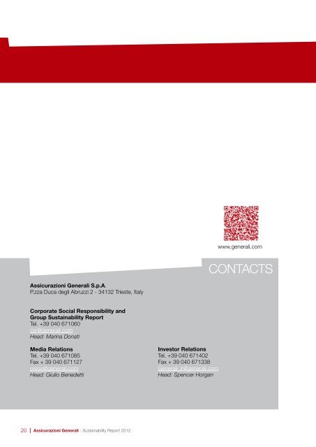 Sustainability Report 2012 - Generali Versicherung AG