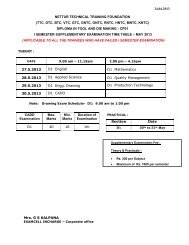 Courses I Semester Supplementary Examination Time Table - NTTF