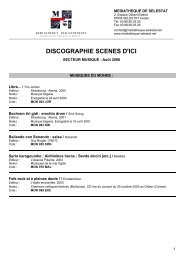 DISCOGRAPHIE SCENES D'ICI