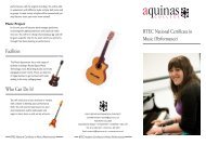 Music Btec Leaflet - Aquinas College