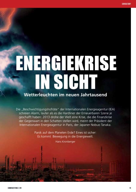 Energiekrise in Sicht - Sonnenzeitung