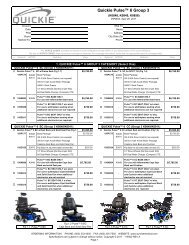 QuickieÂ® Pulse 6 Order Form - Sunrise Medical